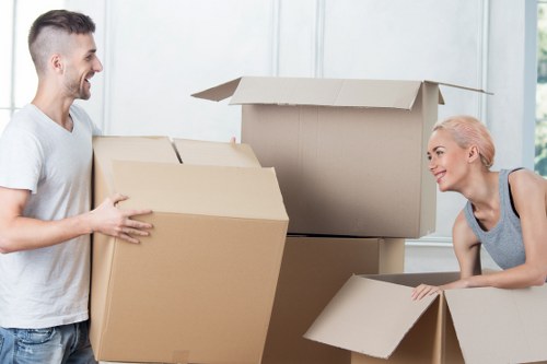 Business furniture and equipment prepared for office relocation services in Barnes
