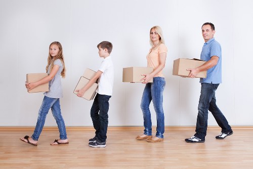 Packing boxes and furniture prepared for Barnes removal services